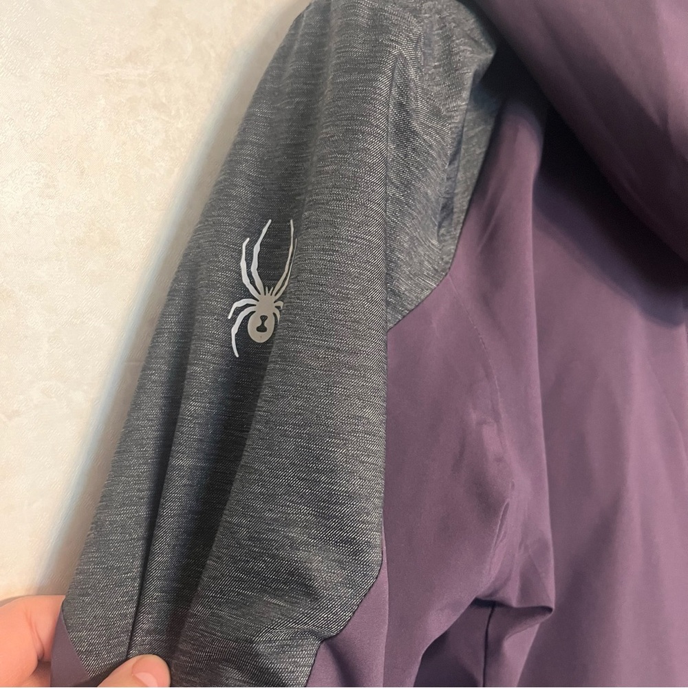 Spyder Women's Plum and Charcoal Hooded Ski Jacket - Picture 5 of 5
